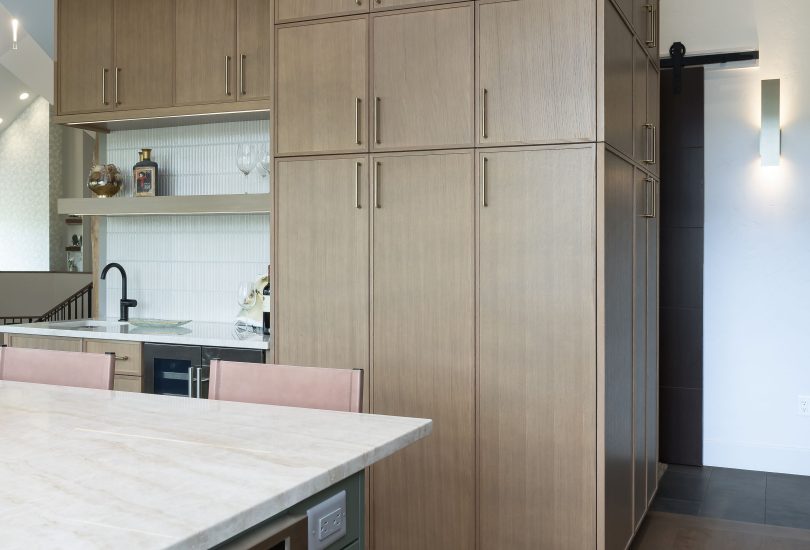 Cashmere Perimeter; Rosemary Custom Paint Island Kitchen Remodel by Creative Cabinetry project photo 2